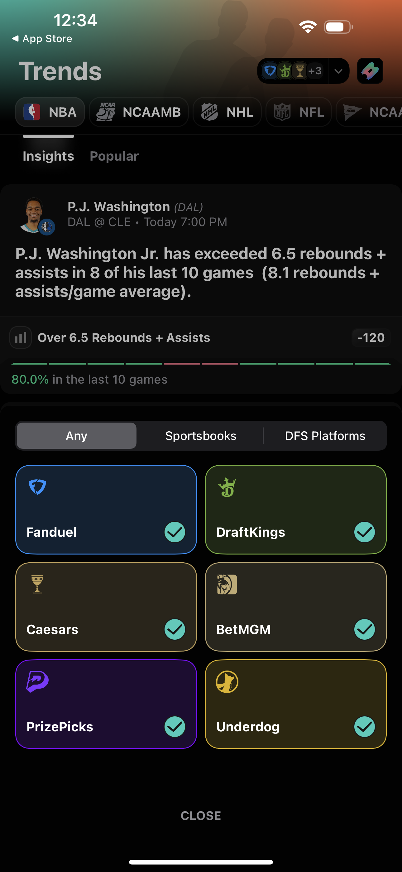 sports books and dfs apps that are integrated with outlier